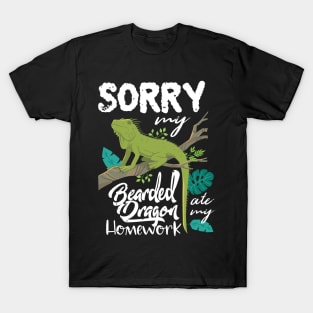 Sorry My Bearded Dragon Ate My Homework Funny Bearded Dragon Lover T-Shirt